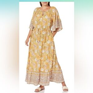 NWT avecology avenue women’s follow your heard gold boho maxi dress plus size 16